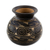 Jarrón decorativo de cerámica - Florero redondo decorativo hecho a mano de cerámica chorotega marrón oscuro