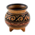 Vasija decorativa de cerámica - Vasija decorativa hecha a mano de cerámica chorotega en tonos tierra