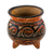 Dekoratives Gefäß aus Keramik - Handgefertigtes braunes und orangefarbenes Chorotega-Keramikgefäß