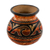 Dekorative Keramikvase - Handgefertigte dekorative Vase aus orangefarbener und brauner Chorotega-Keramik