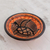 Cuenco decorativo de cerámica, 'Ancient Seafarer' - Cuenco decorativo de cerámica Chorotega naranja con tortuga marrón