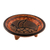 Ceramic decorative bowl, 'Ancient Seafarer' - Orange with Brown Turtle Chorotega Pottery Decorative Bowl