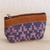 Leather accented cotton coin purse, 'Textured Beauty' - Leather Accent Cotton Coin Purse from Guatemala