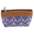 Leather accented cotton coin purse, 'Textured Beauty' - Leather Accent Cotton Coin Purse from Guatemala (image 2c) thumbail