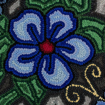 Recycled cotton blend tapestry, 'Marvels of Nature' - Butterfly and Floral Motif Guatemalan Cotton Blend Tapestry