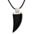 Men's jade pendant necklace, 'Strong Bite' - Men's Black Jade and Sterling Silver Fang Pendant Necklace (image 2c) thumbail
