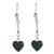 Jade dangle earrings, 'Dark Green Spirals of Love' - Heart-Shaped Dark Green Jade Dangle Earrings from Guatemala