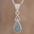 Jade pendant necklace, 'Marvelous Drop in Light Green' - Jade and Sterling Silver Pendant Necklace from Guatemala (image 2) thumbail