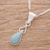 Jade pendant necklace, 'Marvelous Drop in Light Green' - Jade and Sterling Silver Pendant Necklace from Guatemala (image 2b) thumbail