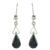Jade dangle earrings, 'Marvelous Drop in Dark Green' - Jade and Sterling Silver Dangle Earrings from Guatemala thumbail