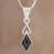 Jade pendant necklace, 'Marvelous Black Diamond' - Diamond-Shaped Black Jade Pendant Necklace from Guatemala (image 2) thumbail