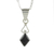 Halskette mit Jade-Anhänger - Rautenförmige schwarze Jade-Anhänger-Halskette aus Guatemala