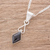 Jade pendant necklace, 'Marvelous Black Diamond' - Diamond-Shaped Black Jade Pendant Necklace from Guatemala (image 2b) thumbail