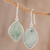 Wendbare Jade-Baumwollohrringe, 'Vibrant Leaves - In Guatemala gefertigte 2-farbige Ohrringe aus grünem Jade