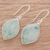 Jade reversible dangle earrings, 'Vibrant Leaves' - 2-Tone Green Jade Dangle Earrings Crafted in Guatemala (image 2b) thumbail