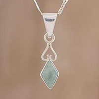 Featured review for Jade pendant necklace, Marvelous Apple Green Diamond