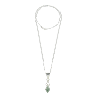 collar con colgante de jade - Collar con colgante de jade verde manzana en forma de diamante guatemala