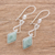 Jade dangle earrings, 'Marvelous Apple Green Diamonds' - Diamond-Shaped Apple Green Jade Earrings from Guatemala (image 2b) thumbail