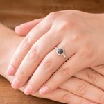 Jade solitaire ring, 'Ancient Circle' - Dark Green Jade Solitaire Ring Crafted in Guatemala