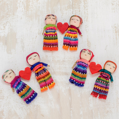 Cotton worry dolls, Love and Hope (pair)
