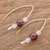 Rose quartz and garnet drop earrings, 'Rosy Sheen' - Rose Quartz and Garnet Drop Earrings from Guatemala (image 2b) thumbail