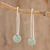 Jade drop earrings, 'Apple Green Chimera Beauty' - Light Green Jade Drop Earrings from Guatemala thumbail