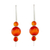 Agate drop earrings, 'Sweet Orange' - Orange Agate Drop Earrings from Guatemala thumbail