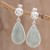 Jade dangle earrings, 'Apple Green Magnificent Drops' - Light Green Jade Dangle Earrings from Guatemala (image 2) thumbail
