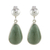 Jade dangle earrings, 'Apple Green Magnificent Drops' - Light Green Jade Dangle Earrings from Guatemala thumbail