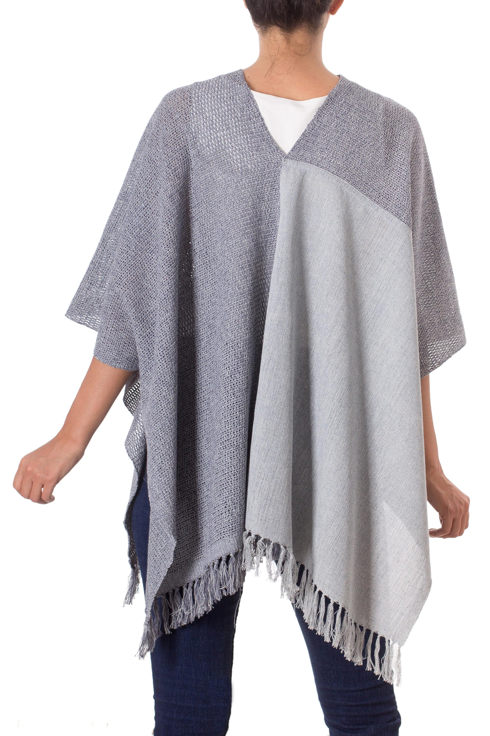 UNICEF Market | Guatemalan Handwoven Natural and Recycled Cotton Poncho ...