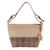 Leather accent cotton shoulder bag, 'Maya Ixcaco' - Leather-Accented All Cotton Maya Style Shoulder Bag thumbail