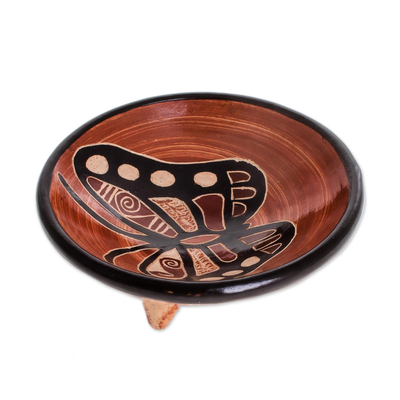 Mini cuenco decorativo de cerámica. - Mini Tazón Decorativo Mariposa de Cerámica de Costa Rica