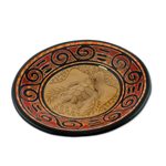 Ceramic wall art, 'Beach Journey' - Earth-Toned Turtle Chorotega Pottery Decorative Wall Art