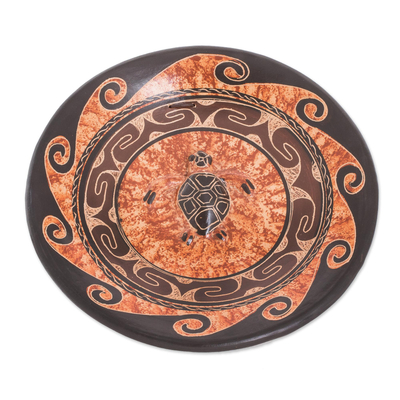 Sea Turtle Ceramic Decorative Plate from Costa Rica