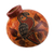 Ceramic decorative vase, 'Sunrise Macaw' - Orange and Red Macaw Chorotega Pottery Decorative Vase