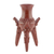 Escultura de cerámica - Escultura de trípode de cerámica artesanal con motivo de lagarto