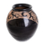 Ceramic decorative vase, 'Beautiful Fauna' - Black Ceramic Decorative Vase with Hand Painted Animals