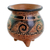 Ceramic mini decorative vase, 'Ancient Colors' - Wave Motif Ceramic Mini Decorative Vase from Costa Rica (image 2b) thumbail