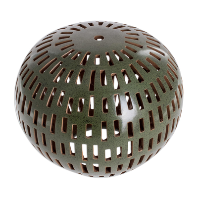Terracotta candle shade, 'Light of Day' - Green Terracotta Candle Shade