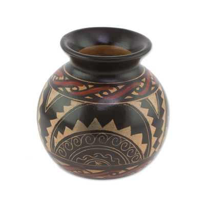 Handcrafted Ceramic Decorative Vase from Costa Rica
