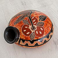 Ceramic mini decorative vase, 'In the Air' - Hummingbird Ceramic Mini Decorative Vase from Costa Rica