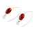 Agate drop earrings, 'Fiery Fruit' - Red Agate Beaded Drop Earrings from Guatemala (image 2c) thumbail