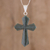 Jade pendant necklace, 'Dark Green Sacrifice of Love' - Jade Cross Necklace in Dark Green from Guatemala (image 2) thumbail
