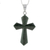 Jade pendant necklace, 'Dark Green Sacrifice of Love' - Jade Cross Necklace in Dark Green from Guatemala thumbail