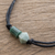 Jade pendant necklace, 'Gradient Stone' - Two-Color Green Jade Pendant on Black Cotton Cord Necklace (image 2) thumbail