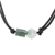 Jade pendant necklace, 'Gradient Stone' - Two-Color Green Jade Pendant on Black Cotton Cord Necklace thumbail