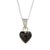 Jade pendant necklace, 'Black Symbol of Love' - Black Jade and Sterling Silver Heart Pendant Necklace thumbail