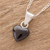 Jade pendant necklace, 'Black Symbol of Love' - Black Jade and Sterling Silver Heart Pendant Necklace (image 2b) thumbail