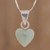 Jade pendant necklace, 'Apple Green Symbol of Love' - Apple Green Jade Heart Necklace from Guatemala (image 2) thumbail