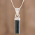 Jade pendant necklace, 'Calm Beauty in Dark Green' - Cylindrical Jade Necklace in Dark Green from Guatemala (image 2) thumbail